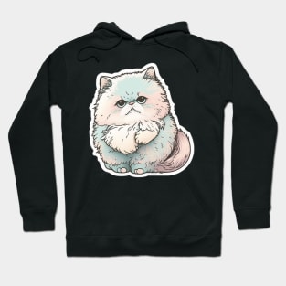 Elegant Persian Cat Sticker for Cat Lovers Hoodie